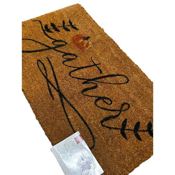 Loloi Harvest Pumpkin “Gather” Coir Doormat 18x30 Fall Autumn Decor NWT - Picture 3 of 3
